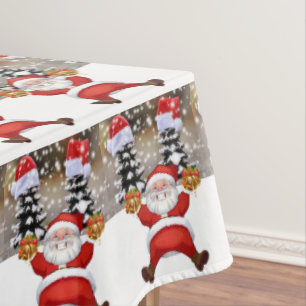 Christmas Tablecloth, Merry Christmas, Santa Tablecloth