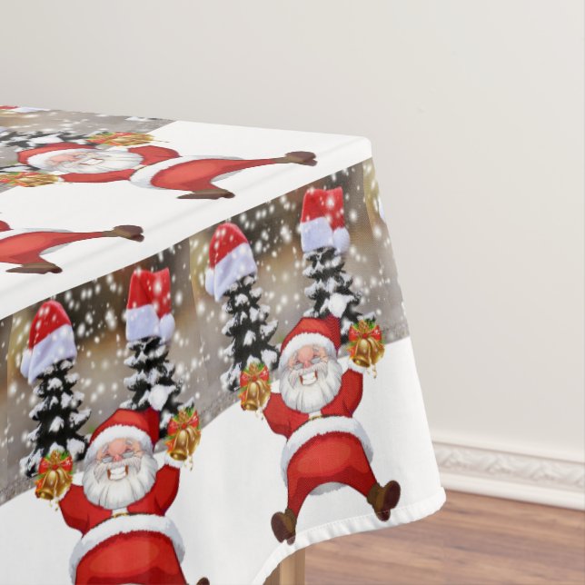 Christmas Tablecloth, Merry Christmas, Santa Tablecloth (In Situ)