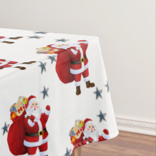 Christmas Tablecloth, Merry Christmas, Santa Tablecloth