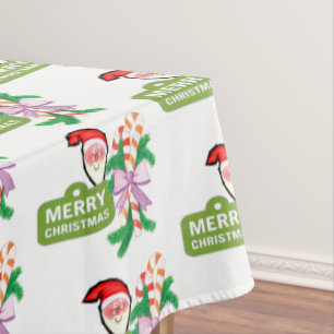 Christmas Tablecloth, Merry Christmas Santa Tablecloth