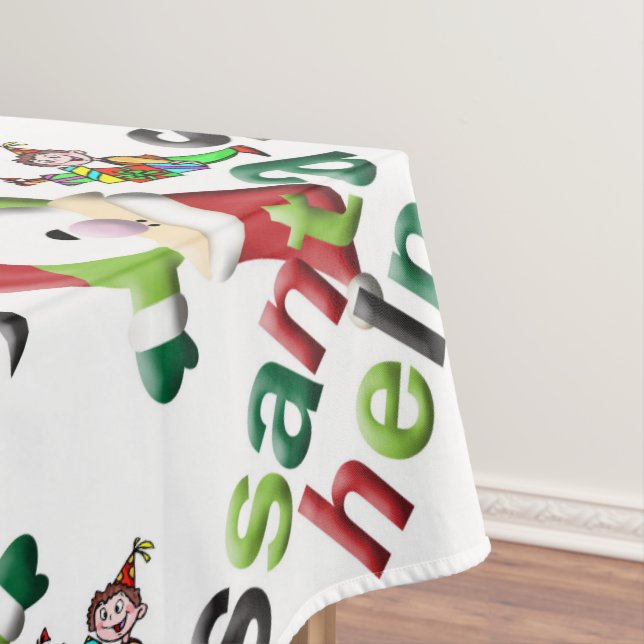 Christmas Tablecloth, Merry Christmas Santa's Help Tablecloth (In Situ)