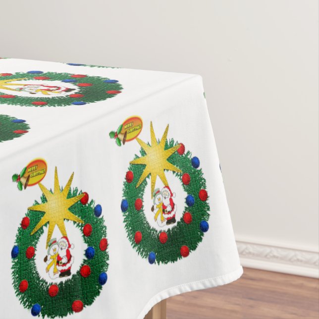 Christmas Tablecloth, Merry Christmas Tablecloth (In Situ)