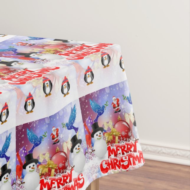 Christmas Tablecloth, Merry Christmas Tablecloth (In Situ)