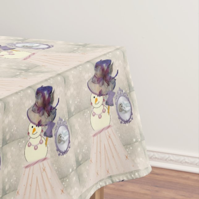 Christmas Tablecloth, Merry Christmas, Vintage Tablecloth (In Situ)