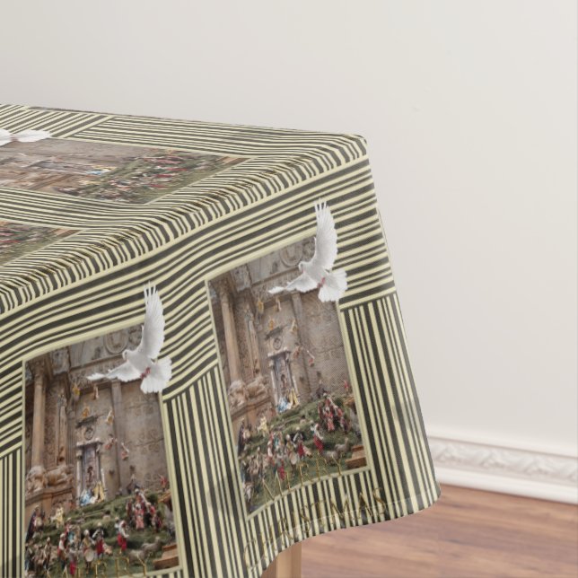 Christmas Tablecloth, Merry, Jesus Nativity Tablecloth (In Situ)