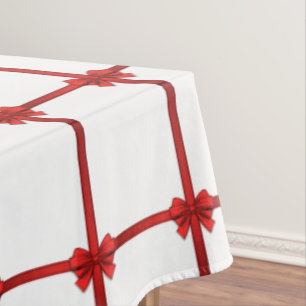 Christmas Tablecloth, Red Bow Tablecloth