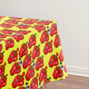 Christmas Tablecloth, Red Peppers Snowman Tablecloth