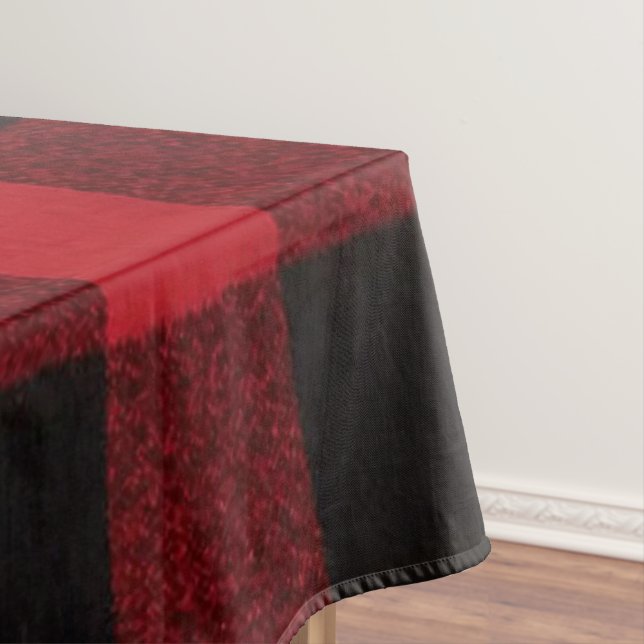Christmas Tablecloth Red Plaid Black Bear (In Situ)