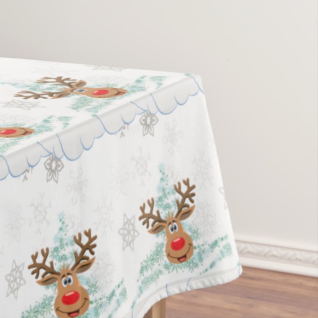 Christmas Tablecloth, Reindeer Tablecloth (In Situ)