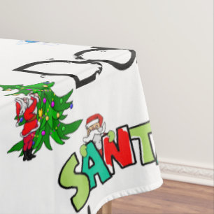 Christmas Tablecloth, Santa is coming to your town Tablecloth