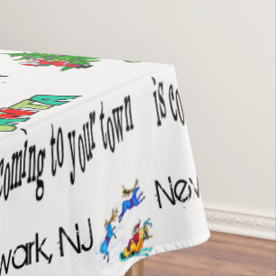 Christmas Tablecloth, Santa is Coming to your town Tablecloth