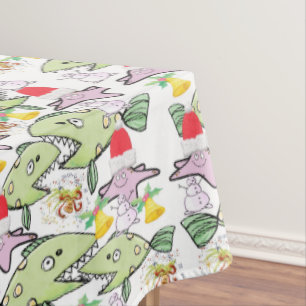 Christmas Tablecloth, Shark Snowman Tablecloth