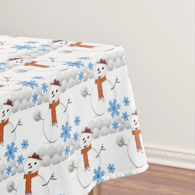 Christmas Tablecloth, Snowman Tablecloth (In Situ)