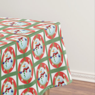 Christmas Tablecloth, Snowman Tablecloth
