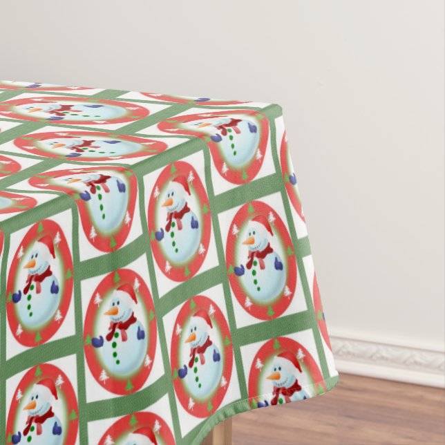 Christmas Tablecloth, Snowman Tablecloth (In Situ)
