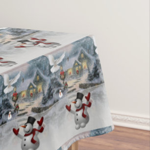 Christmas Tablecloth, Snowman Tablecloth