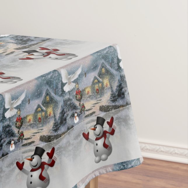 Christmas Tablecloth, Snowman Tablecloth (In Situ)