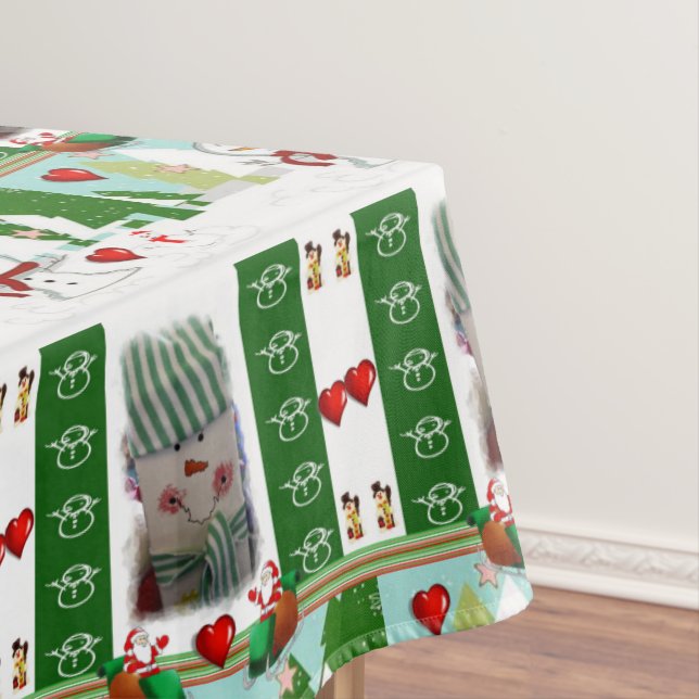 Christmas Tablecloth, Snowman Tablecloth (In Situ)