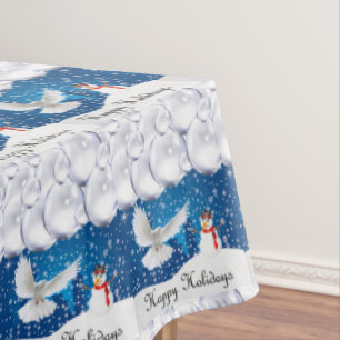 Christmas Tablecloth, Snowman Tablecloth