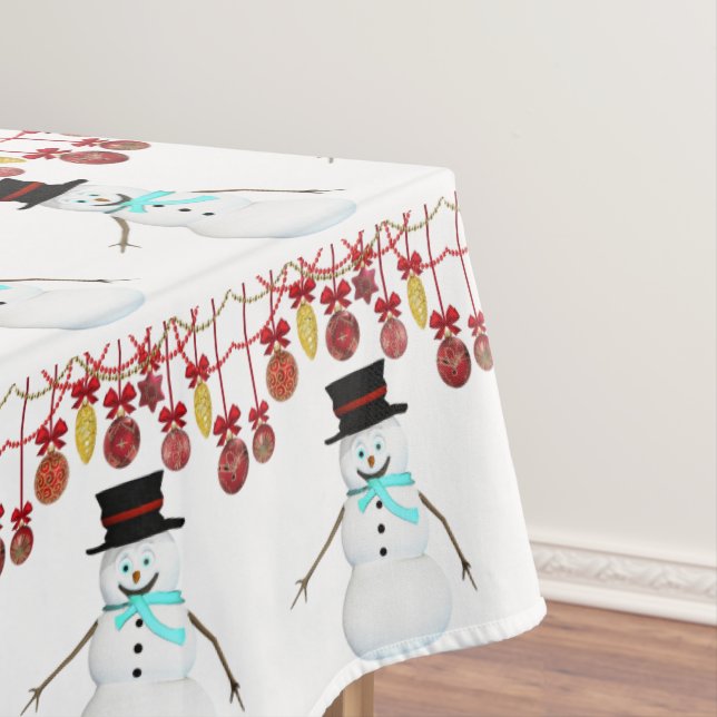 Christmas Tablecloth, Snowman Tablecloth (In Situ)