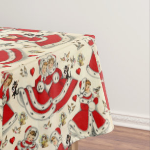 Christmas Tablecloth, Vintage Tablecloth