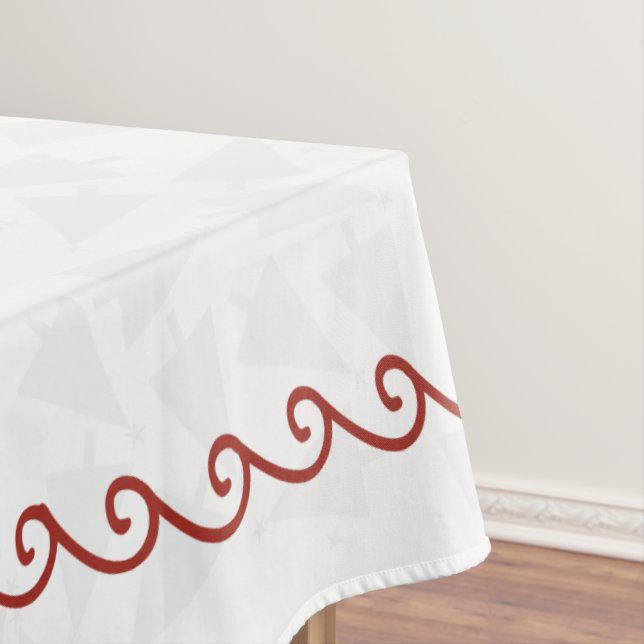 Christmas Tablecloth White & Red 60 x 84" (In Situ)