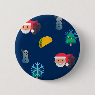 christmas taco emoji 6 cm round badge