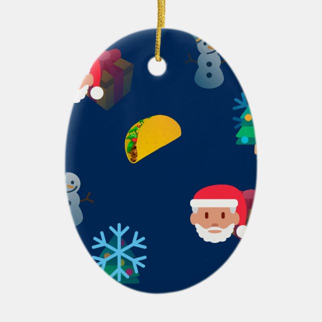 christmas taco emoji ceramic tree decoration (Front)