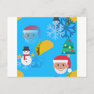 christmas taco emoji holiday postcard
