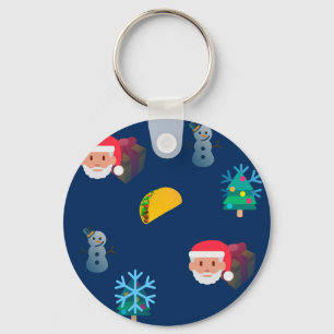 christmas taco emoji key ring