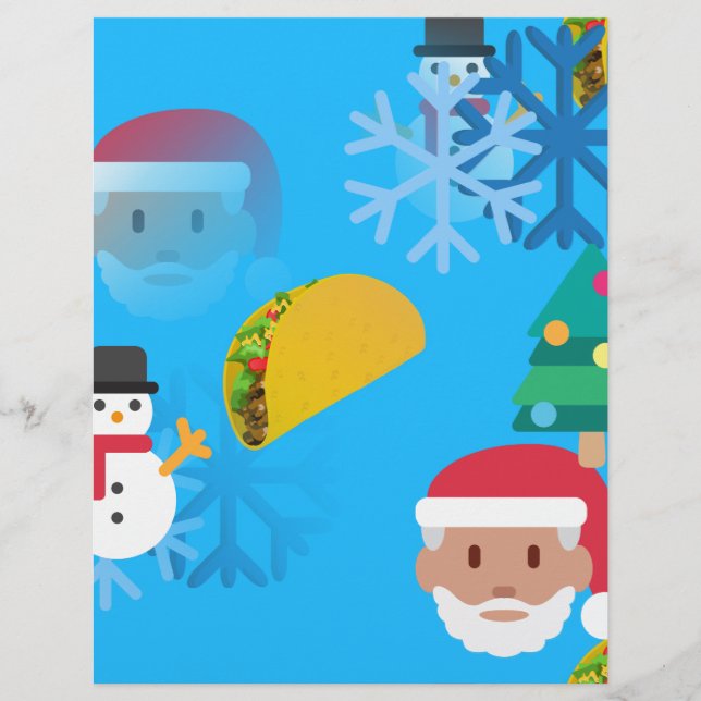 christmas taco emoji letterhead design (Front)