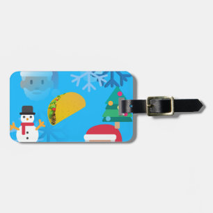 christmas taco emoji luggage tag