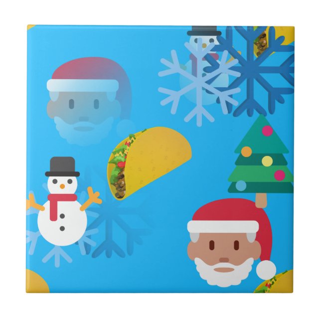 christmas taco emoji tile (Front)