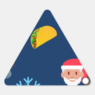 christmas taco emoji triangle sticker