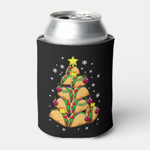 Christmas Taco Tree Ornaments Snow Holiday Xmas Can Cooler