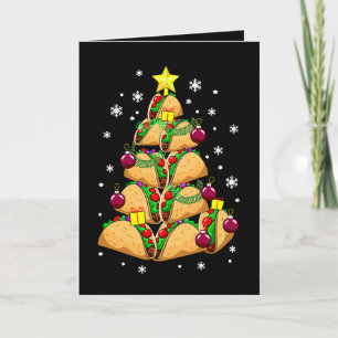 Christmas Taco Tree Ornaments Snow Holiday Xmas Card