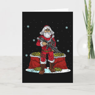 Christmas Tactical Santa Claus 2nd Amendment Gun R Card