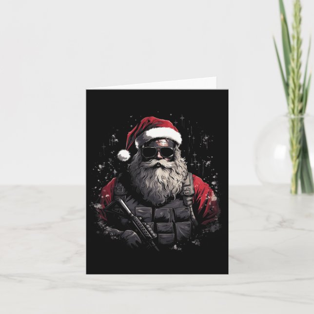Christmas Tactical Santa Xmas Gift Idea  Card (Front)