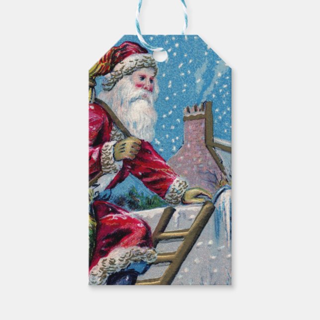 CHRISTMAS TAG RETRO SANTA CLAUS (Front)