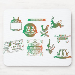 Christmas Tags Christmas Deer Santa Claus Decor Mouse Mat
