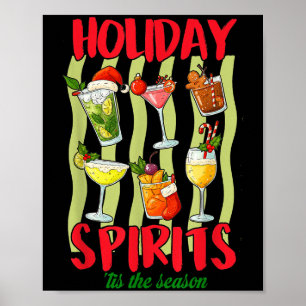 Christmas Tail Drinking Holiday Srits Tis The Seas Poster