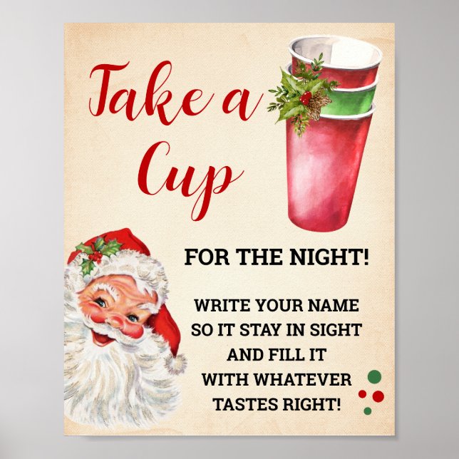 Christmas Take a Cup for the Night Sign (Front)