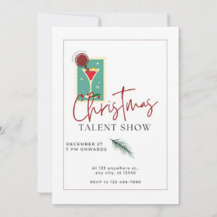 Christmas talent show holiday card