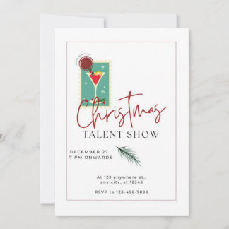 Christmas talent show holiday card