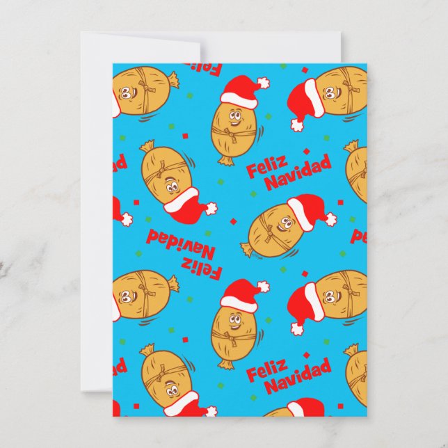 Christmas Tamales Pattern Holiday Card (Front)