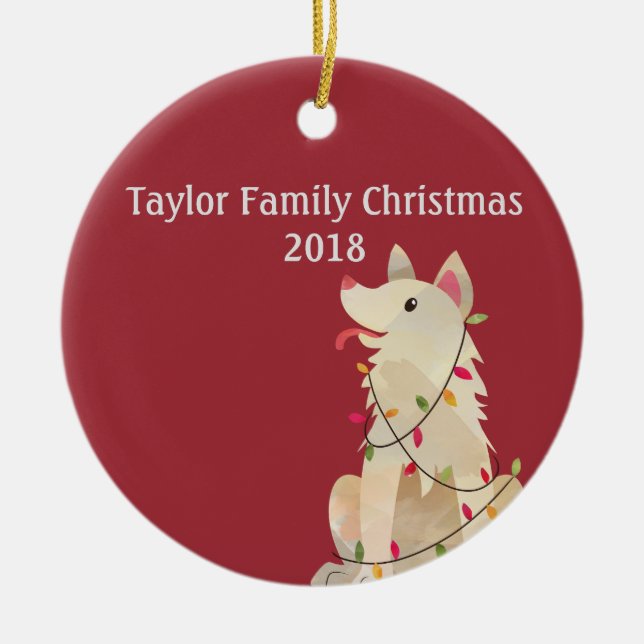 Christmas Tangles Ceramic Tree Decoration (Front)