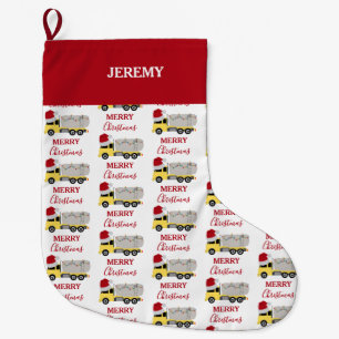 Christmas Tanker Truck Transportation Trucks Large Christmas Stocking