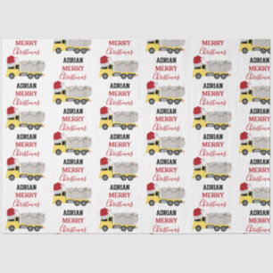 Christmas Tanker Truck Transportation Trucks Tissue Paper