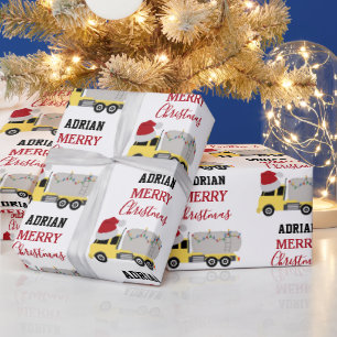 Christmas Tanker Truck Transportation Trucks Wrapping Paper