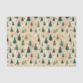 Christmas Tartan and Trees Seamless Tissue Paper